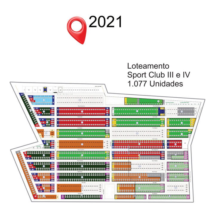 Mapa dos empreendimentos no Sport Clube em 2021