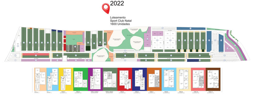 Mapa dos empreendimentos no Sport Clube em 2022